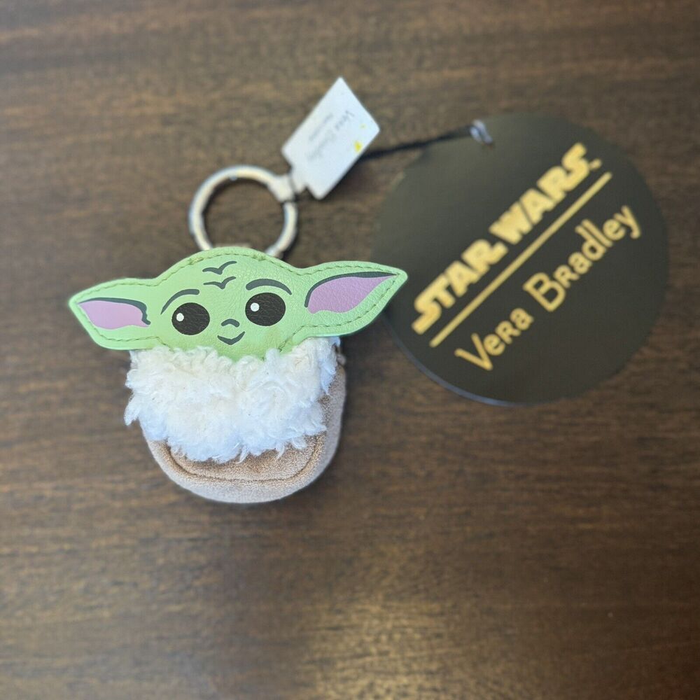 NEW Vera Bradley Bag Charm Grogu The Child Mandalorian Earbud Keychain Star Wars